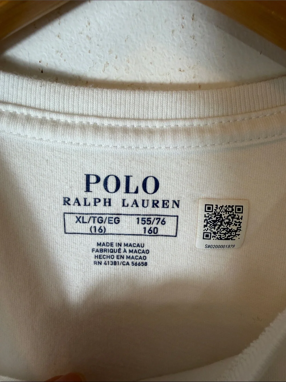 Polo Ralph Lauren Polo Bear Long Sleeve Tee White Youth XL 16 Preppy